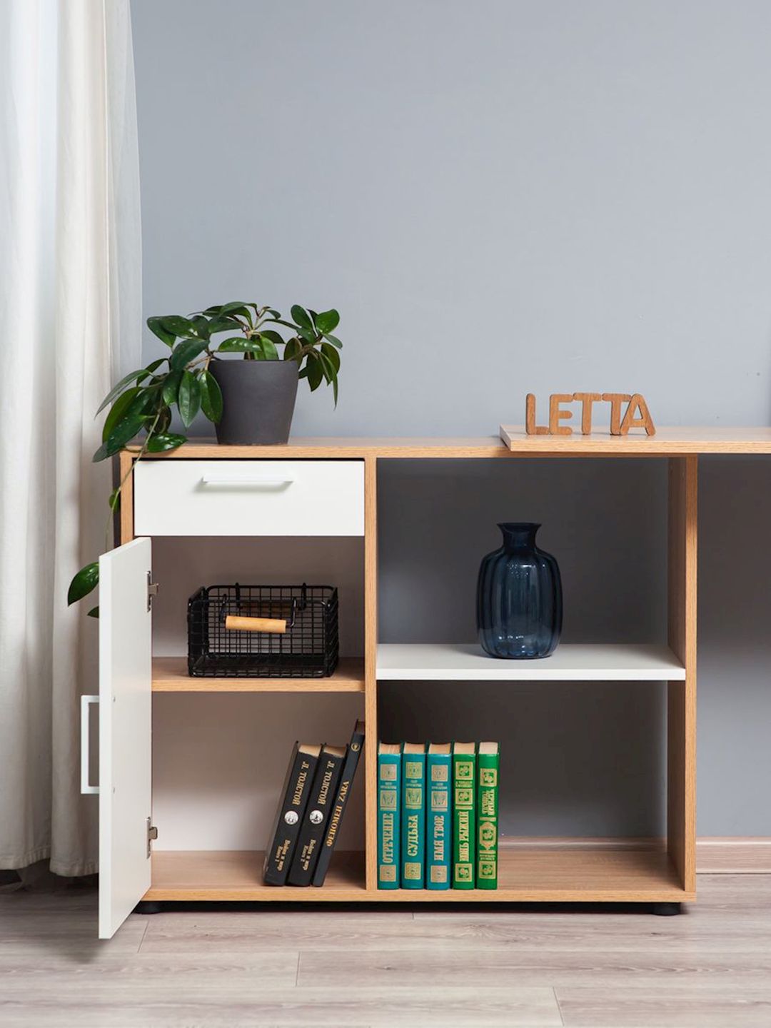 Kompüter stolu Letta 3563, 73.5x50x113 sm, qəhvəyi/ağ — Mallar, Bakı (2)