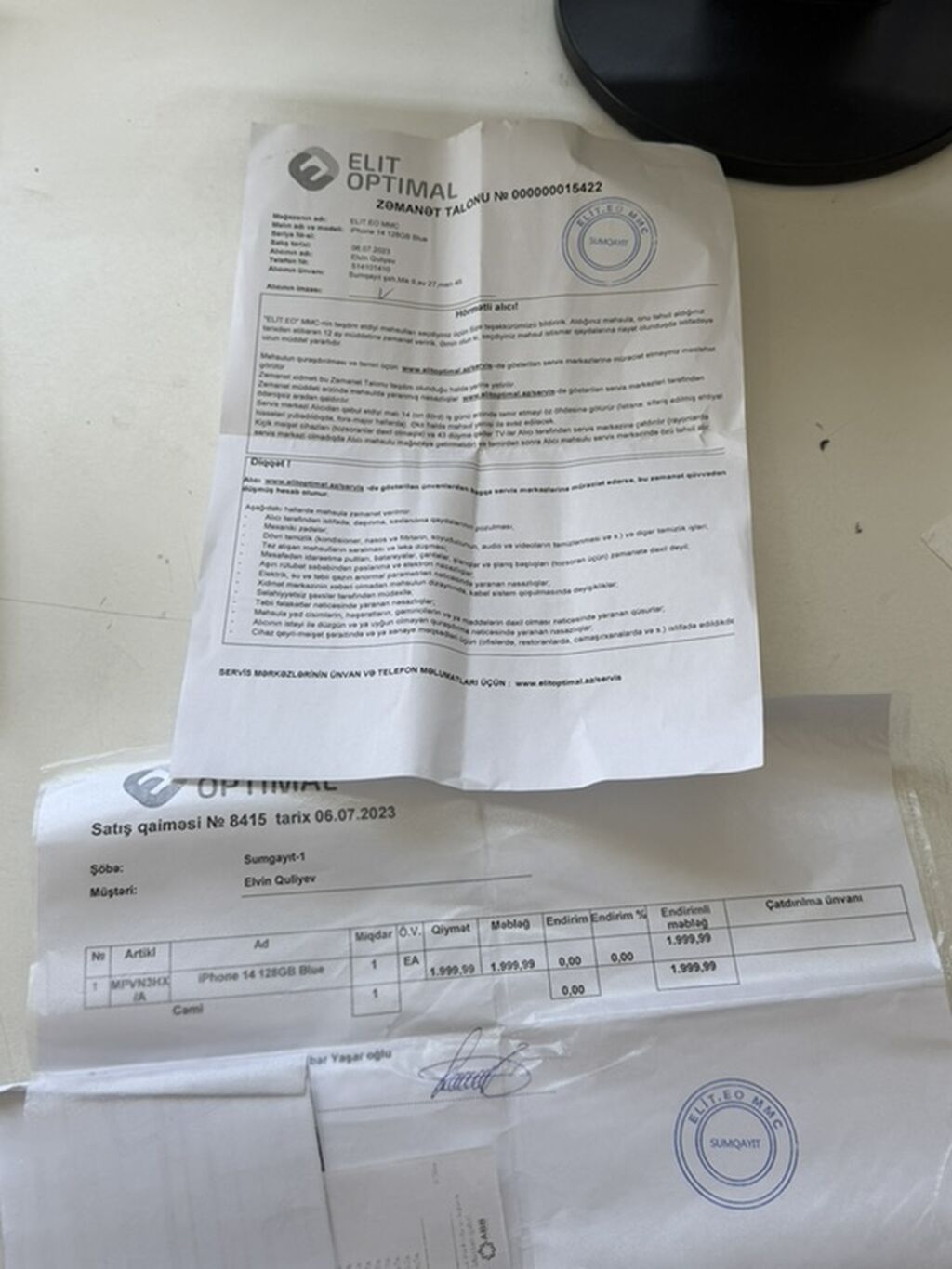 IPhone 14, 128 GB, Mavi, Face ID, Sənədlərlə — Apple iPhone, Masazır (10)
