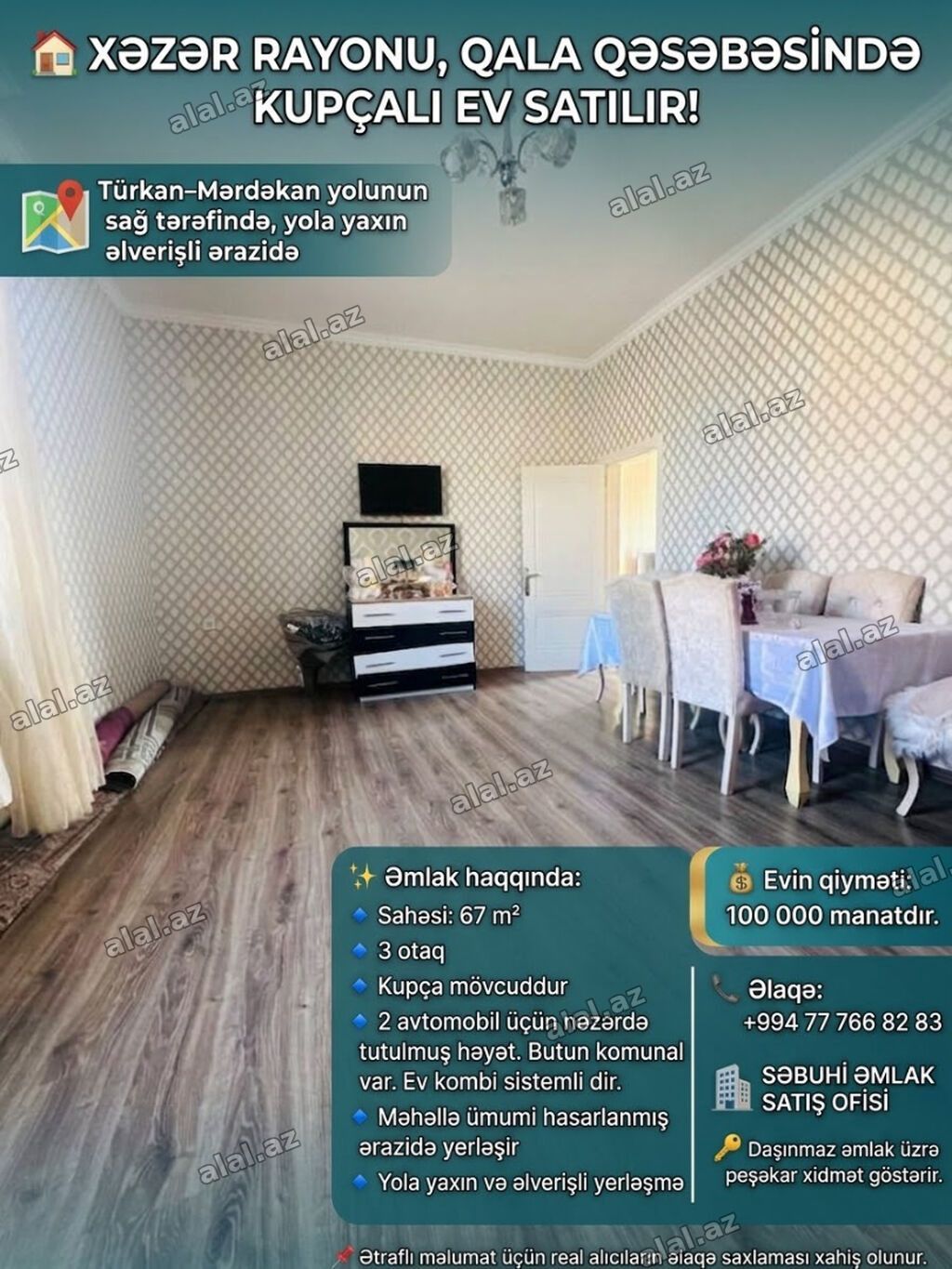 3 otaqlı, 67 kv. m, Yeni təmirli — Ev, villa, Bakı