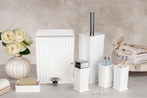 Hamam otağı dəsti 6764, plastik, ağ, 6 parça — Bakı