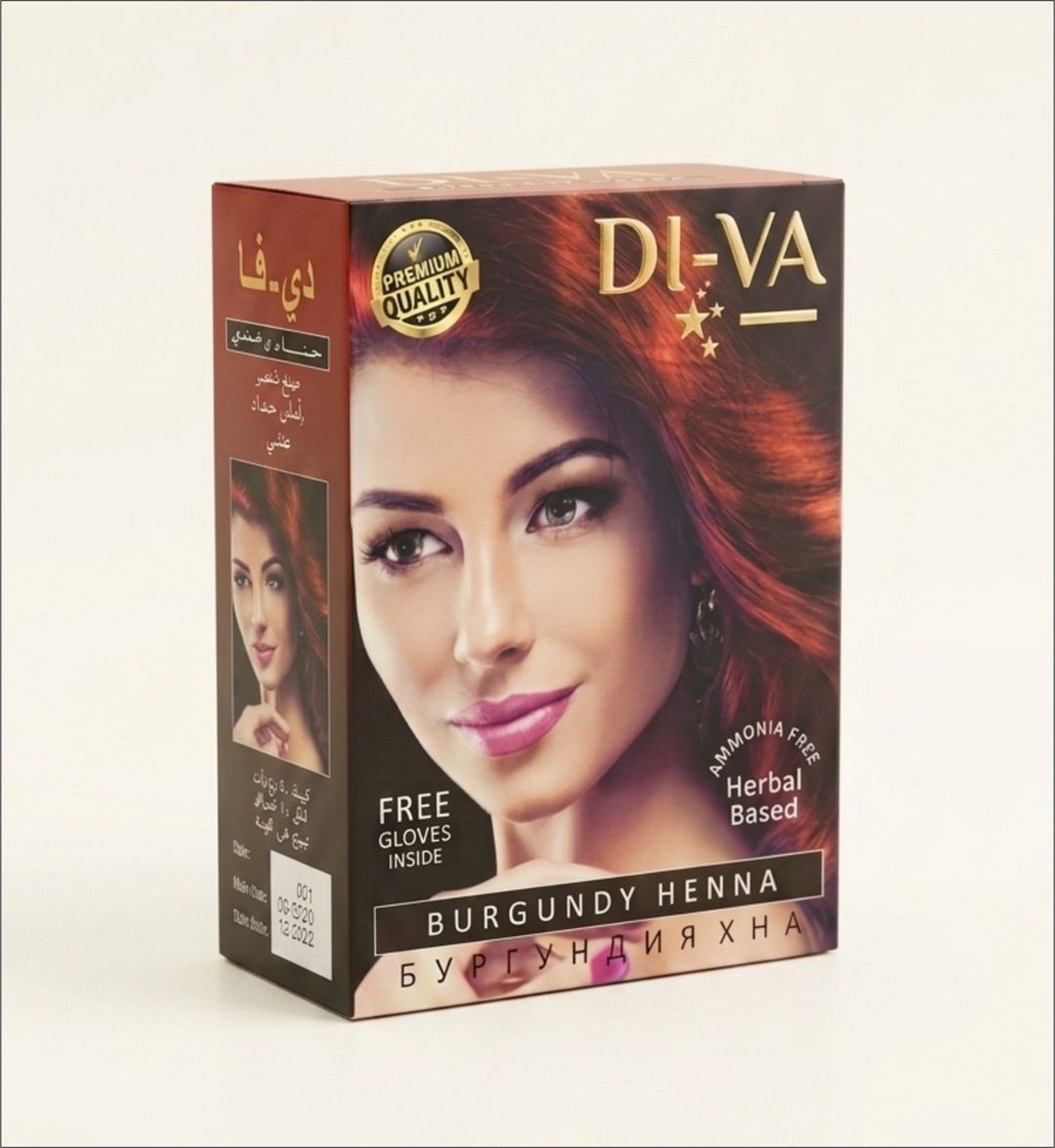 Dı-va Burgundy Henna Ammonyaksız Bitki Tərkibli Saç Xınası — Mallar, Bakı