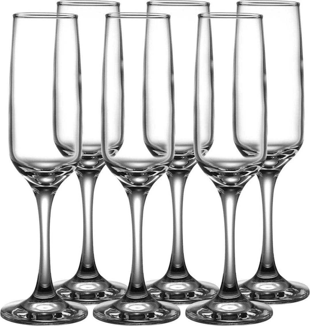Şampan üçün qədəh dəsti Pasabahce Isabella, 6 əd, 22.2 sm, 200 ml, şüşə, şəffaf — Mallar, Bakı (2)