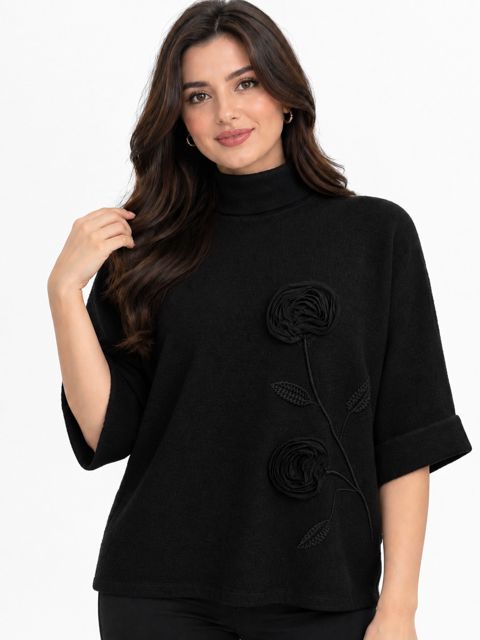 Qadınlar üçün cemper 2863370, qara, yun, ölçü 50 — Bakı
