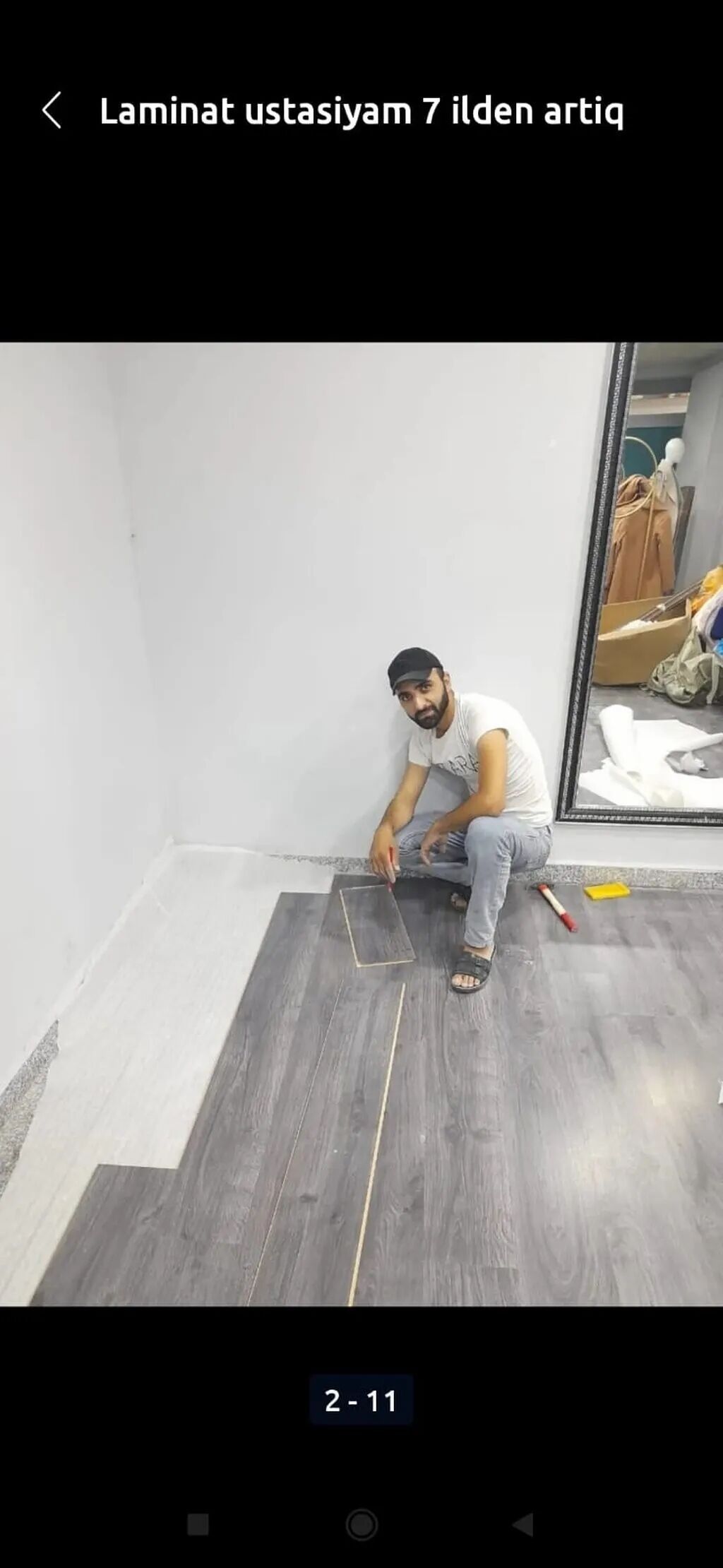Laminat döşəmə və plintus montajı xidməti - Laminat döşəmələrin — Döşəmə və tavan işləri, Digah (10)