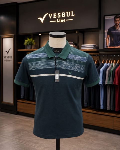 Kişilər üçün polo 2368579, yaşıl, pambıq, ölçü S — Bakı