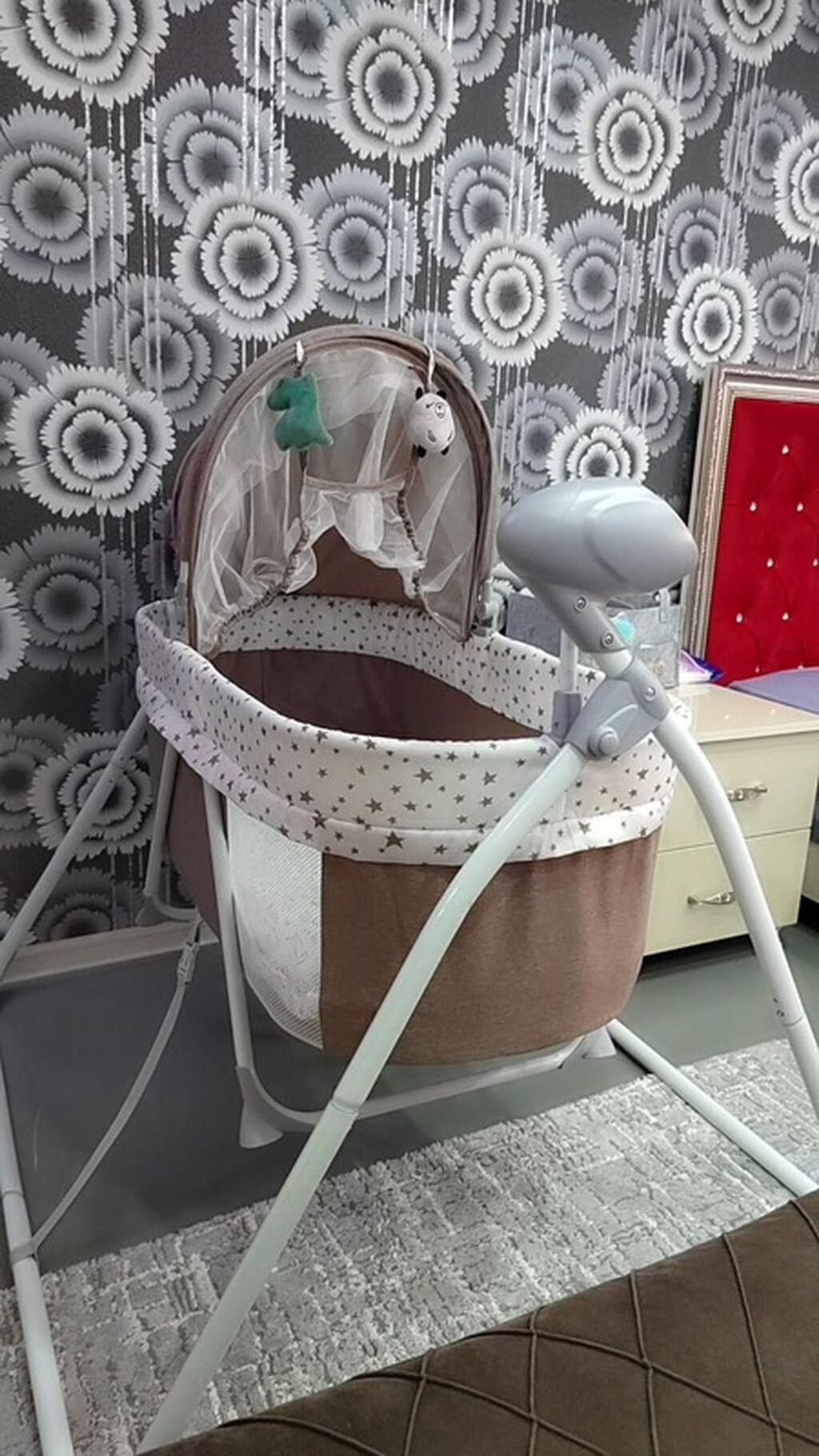 Elektrikli beşik/kolyaska tipli yelləncək beşik - Uşaq üçün rahat — Bəşikləri, Qobu (5)