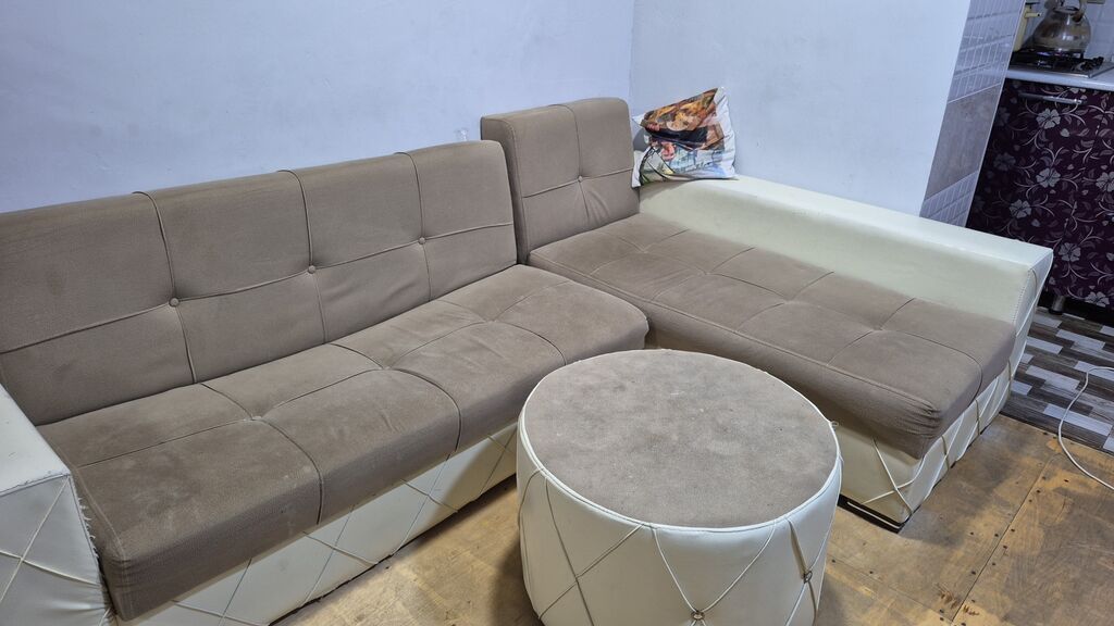 Künc divan dəsti - Forma: L-şəkilli künc divan - Material: Oturacaq — Yumşaq mobilya dəstləri, Digah (4)