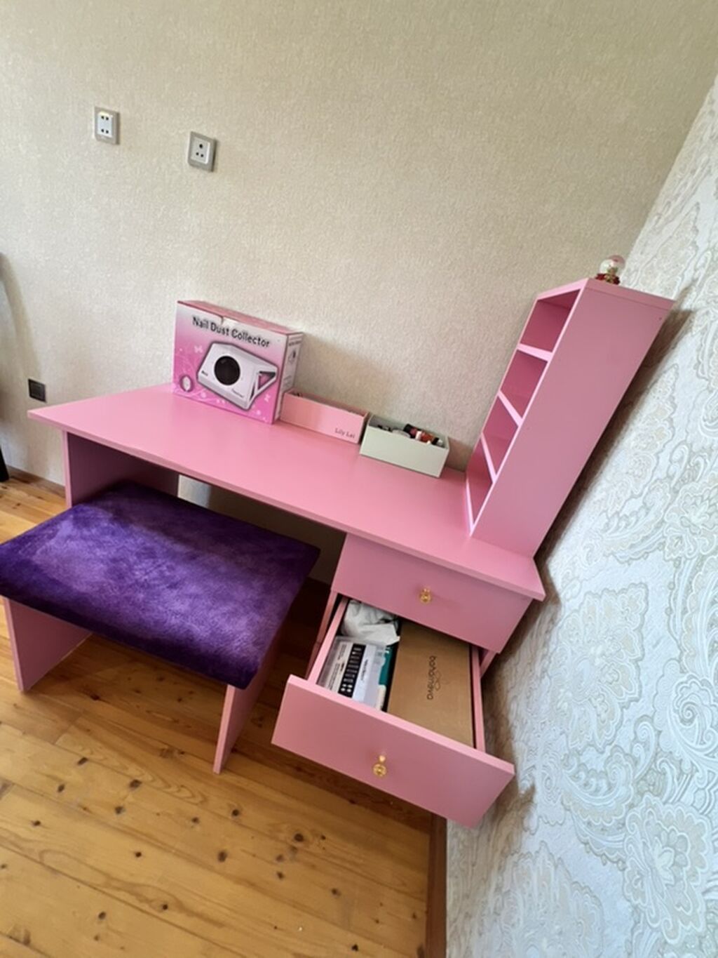 Düz masa, Siyirməli, Polkalı, Laminat — Salon mebeli, Digah (3)