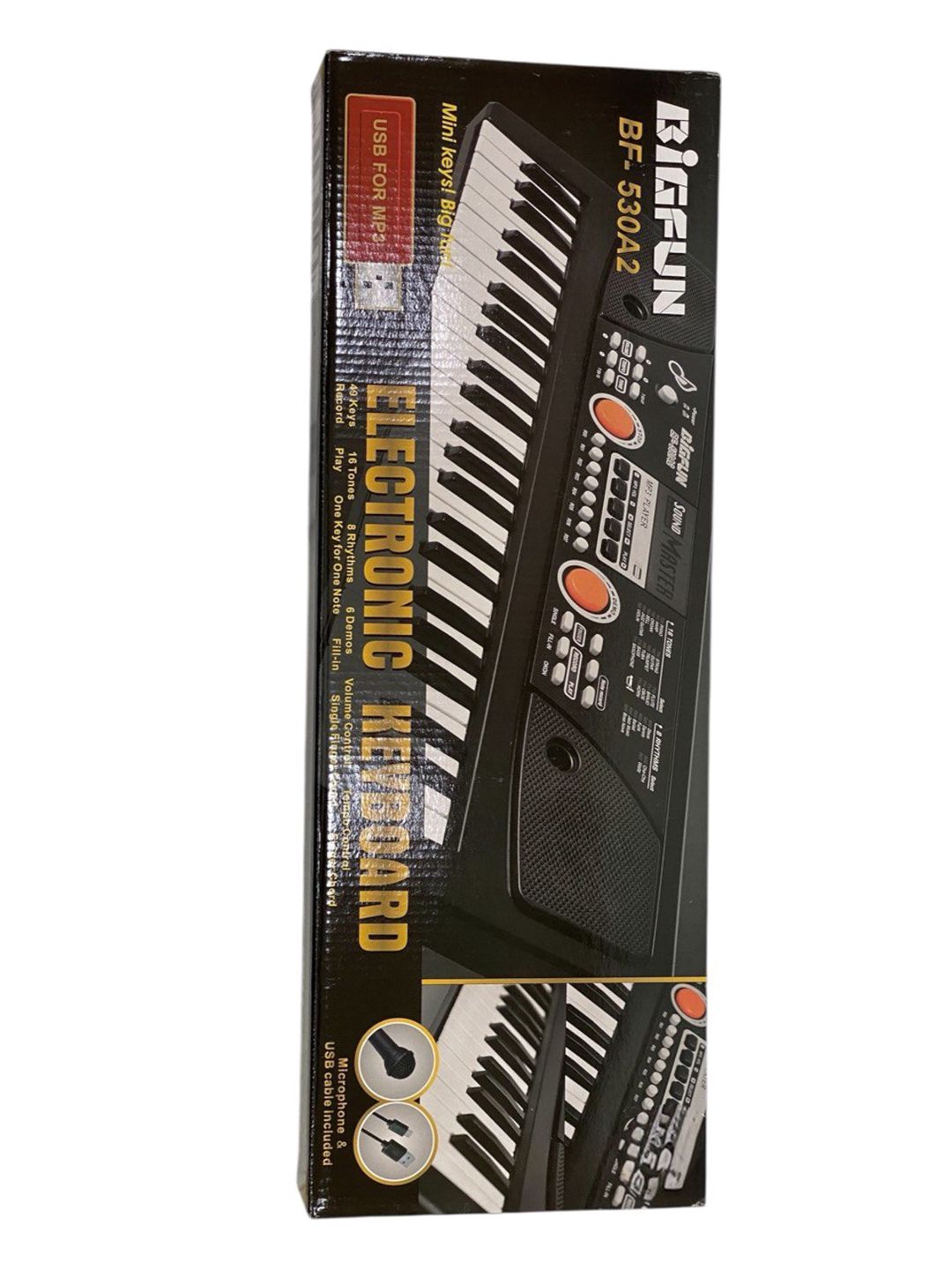 Sintezator Bigfun BF-530A2, mikrofon ilə, qara — Mallar, Bakı