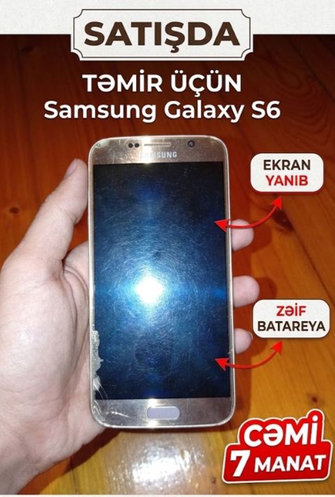 Təmir üçün Samsung Galaxy S6 - Model: Samsung Galaxy S6 (qızılı rəng) — Telefonlar və cihazlar