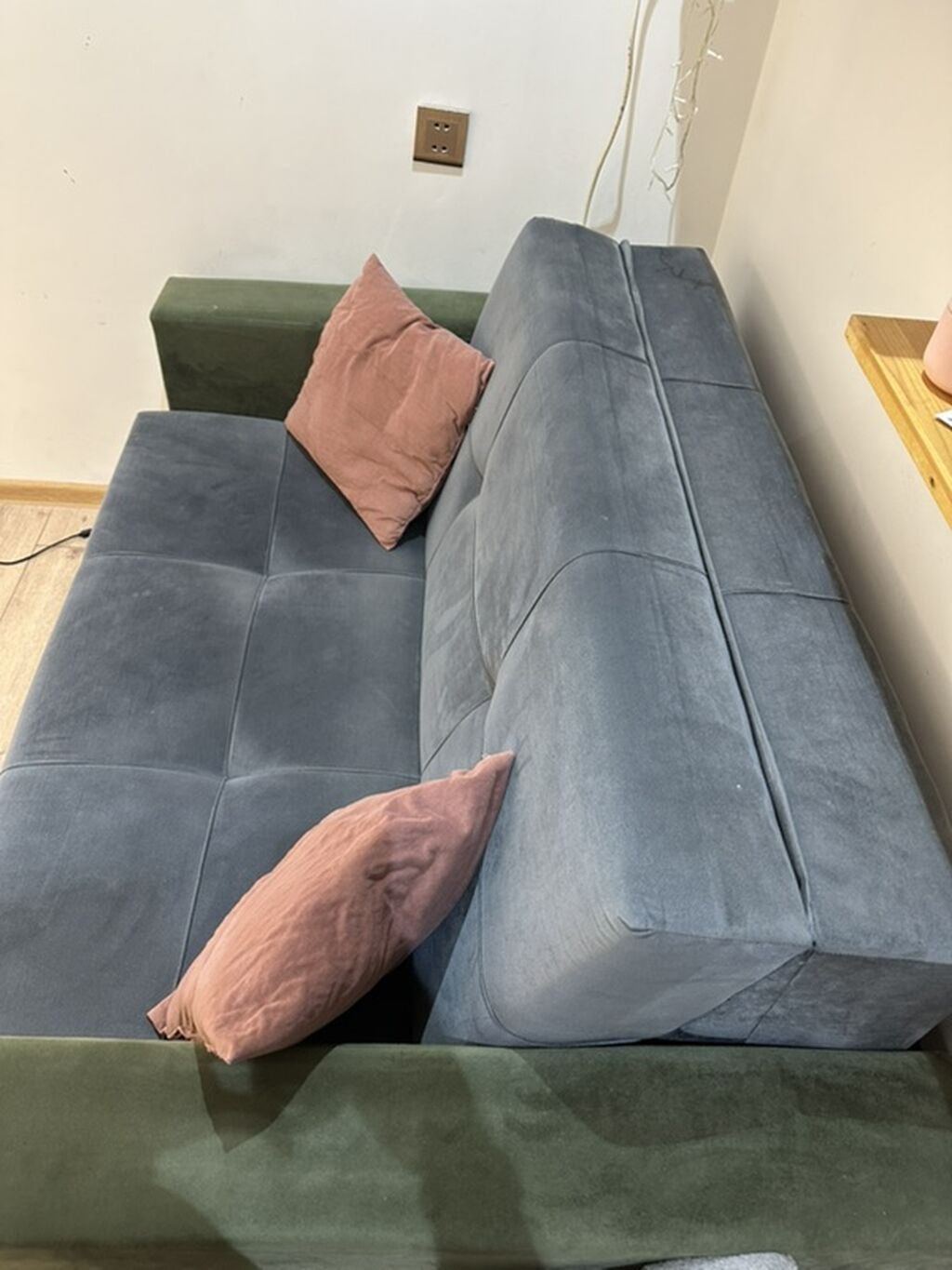 Divan-kravat, İşlənmiş, Açılan, Bazalı, Vеlur parça, Çatdırılma yoxdur — Divanlər, Bakı (2)