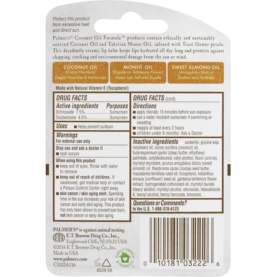 Dodaqlar üçün balzam Palmer's Coconut Oil Formula SPF15 4 q — Mallar, Bakı (3)