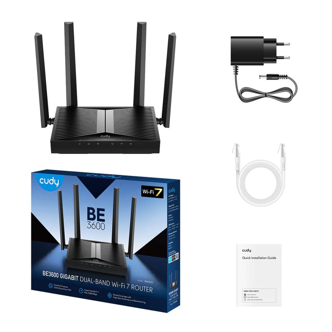 Cudy BE3600 Gigabit Wi-Fi 7 Router WR3600 — Şəbəkə və server avadanlığı, Bakı (2)
