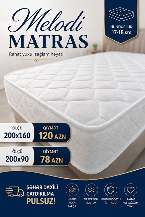 Melodi Matras – rahat yuxu, sağlam həyat Xüsusiyyətlər: - Hündürlük — Sumqayıt