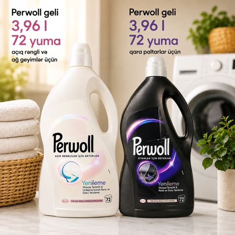 Yuyucu gel Perwoll, ağ/qara rənglər, 3960 ml, 2 əd — Bakı