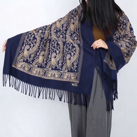 Şərf, kəşmir, göy, 100x72 sm — Bakı