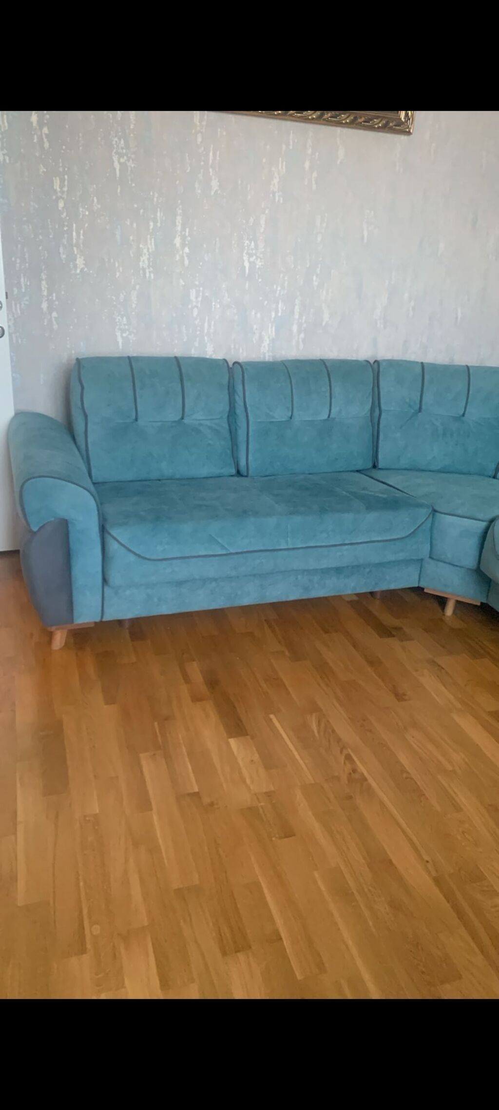 Künc divan, İşlənmiş, Açılan, Bazalı, Vеlur parça, Çatdırılma yoxdur — Divanlər, Masazır (2)