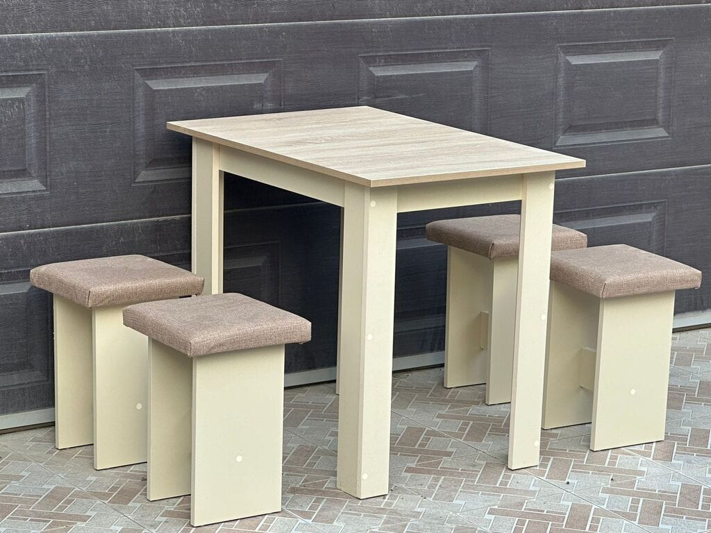 Mətbəx üçün, Yeni, Açılmayan, Kvadrat masa, 4 stul — Masalar və stullar, Bakı (6)
