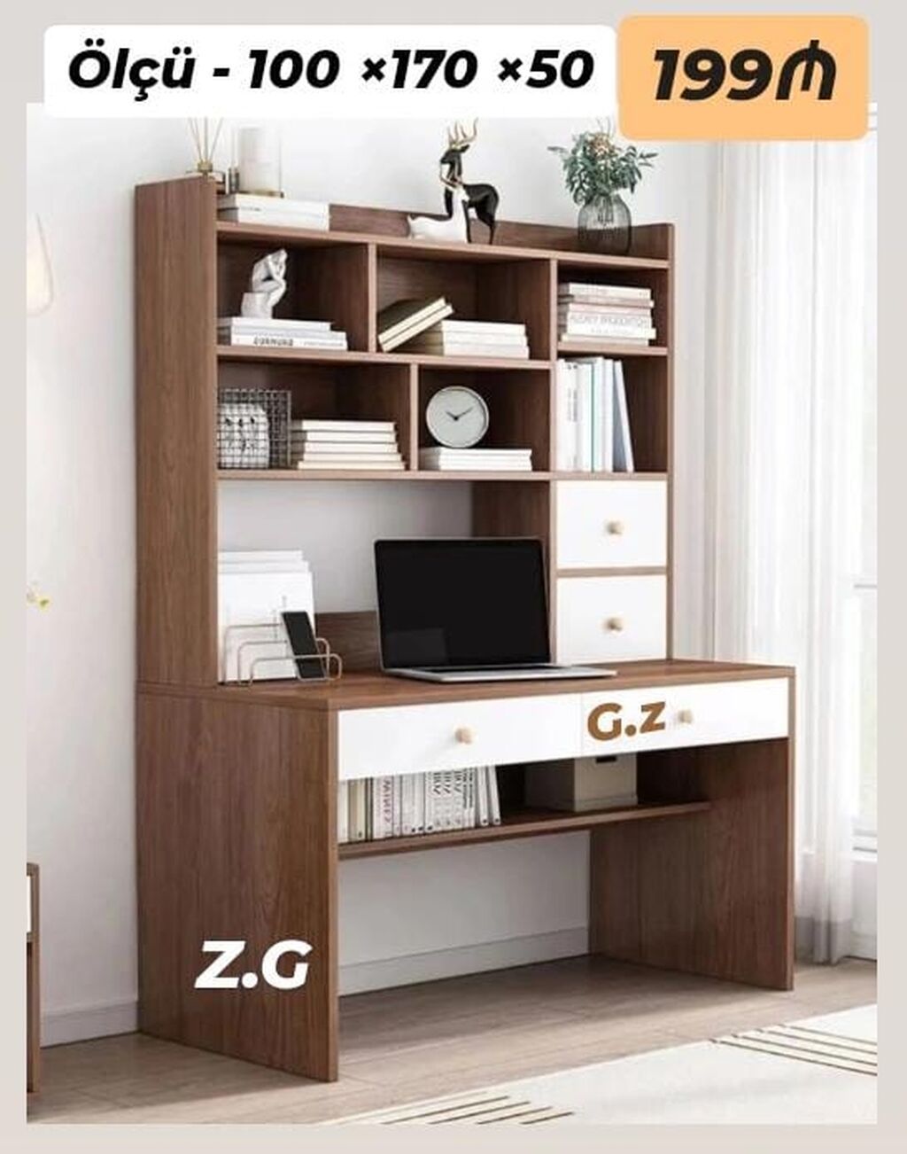Yazı masası və tualet masası modelləri 1) Yazı masası – 180₼ - Ümumi — Kompüter masaları və kresloları, Bakı (7)