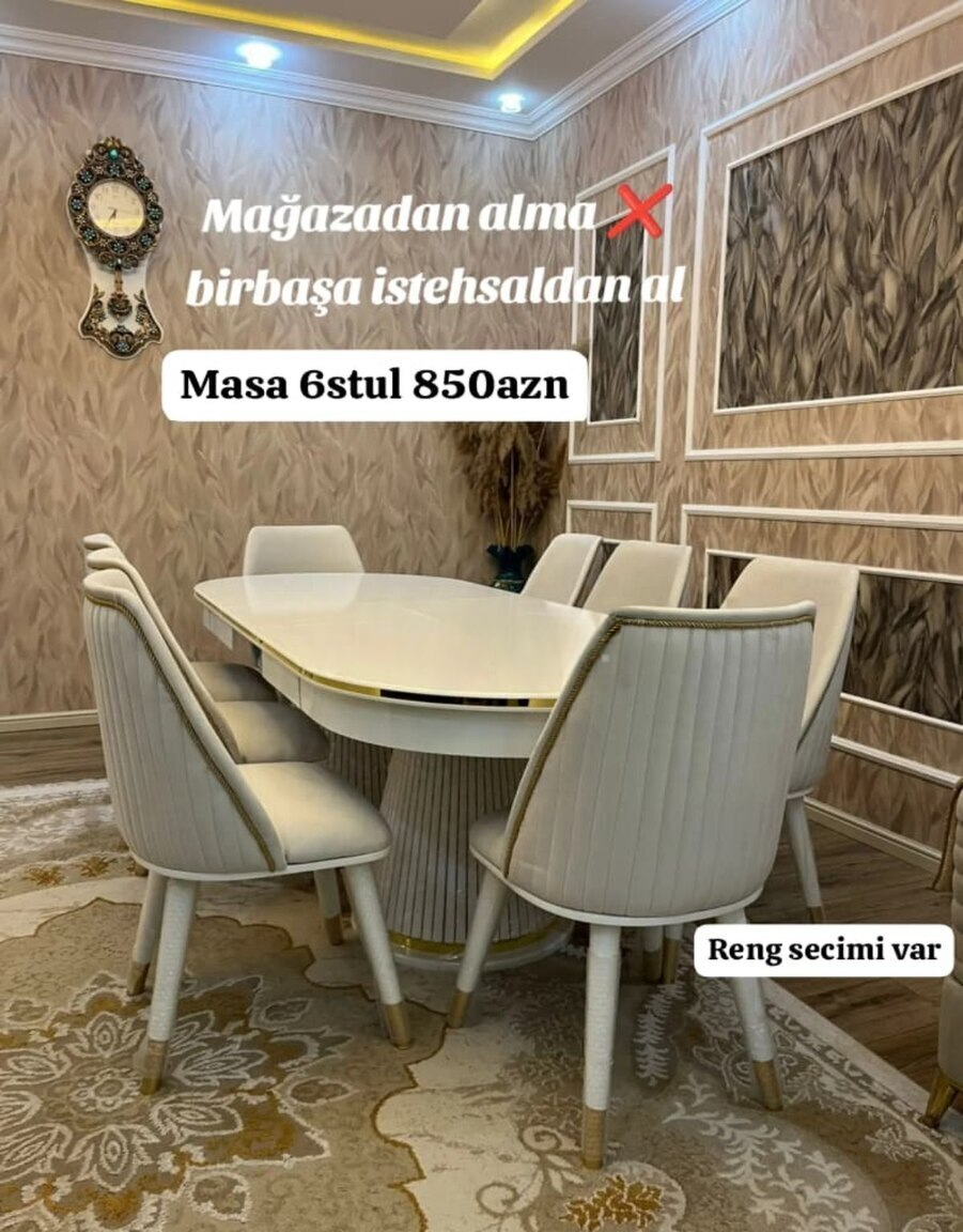 Masa-stul dəsti, Qarışıq rəng — Mebel, Bakı