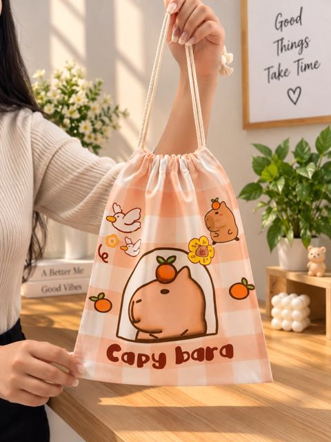 Torba çanta, bej, parça, 28х23 sm — Bakı