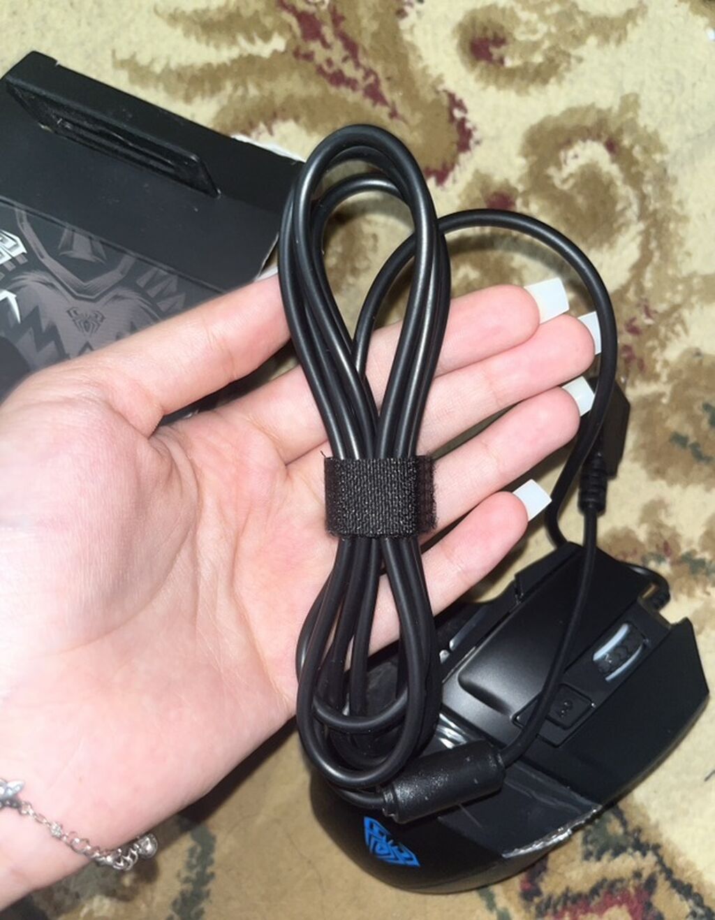 Aula S12 gaming mouse. USB qoşulmalı simli oyun siçanı olub, qara — Klaviaturalar və siçanlar, Bakı (5)