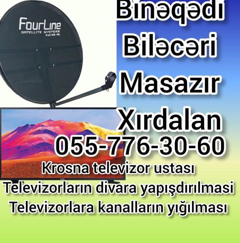 Peyk antenalarının quraşdırılması Quraşdırılma, Təmir, Tənzimlənmə Zəmanət — Bakı