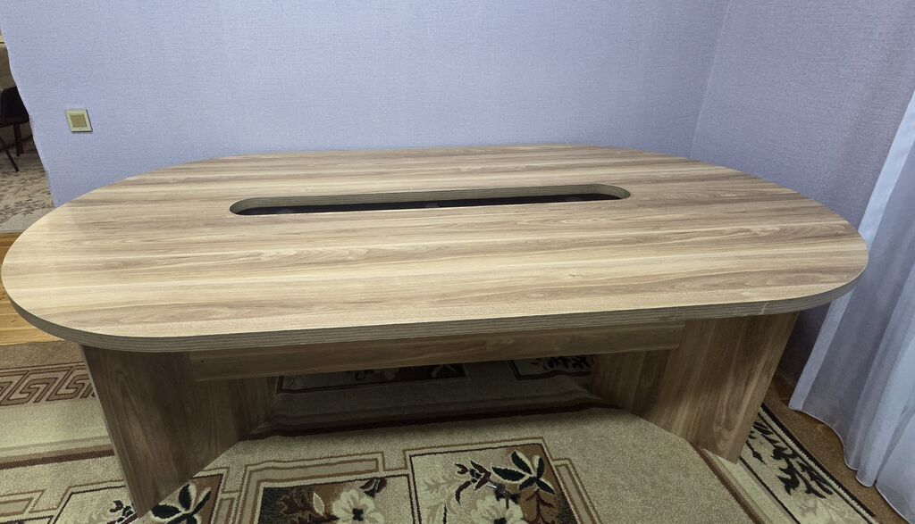 Oval masa, Siyirməsiz, Teksturalı laminat, Zəmanətsiz, Kredit yoxdur — Ofis mebeli, Bakı (2)