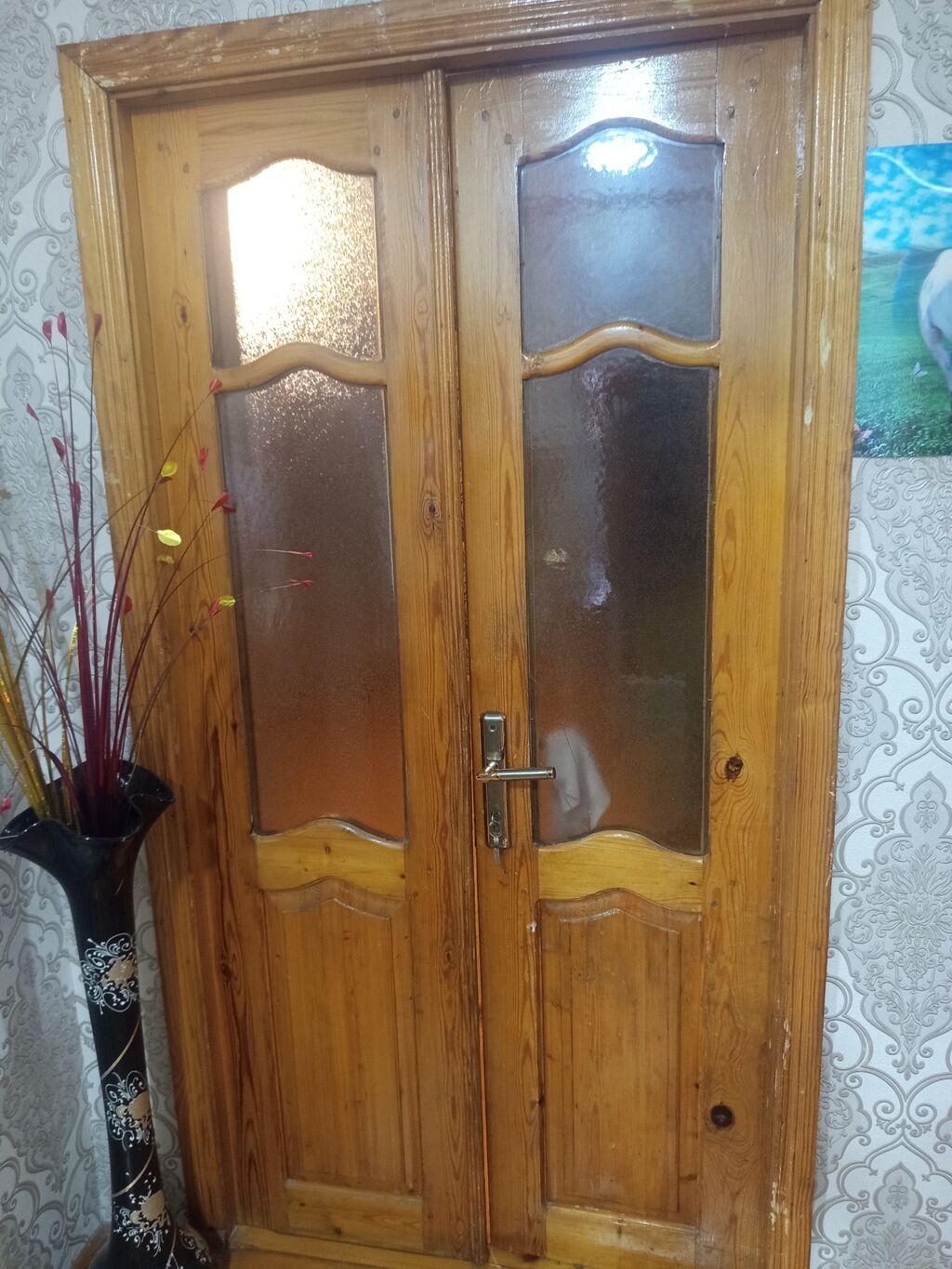 Taxta otaq qapıları – şüşəli model - Material: təbii ağac (taxta) — Pəncərələr, qapılar, balkonlar, Digah (2)