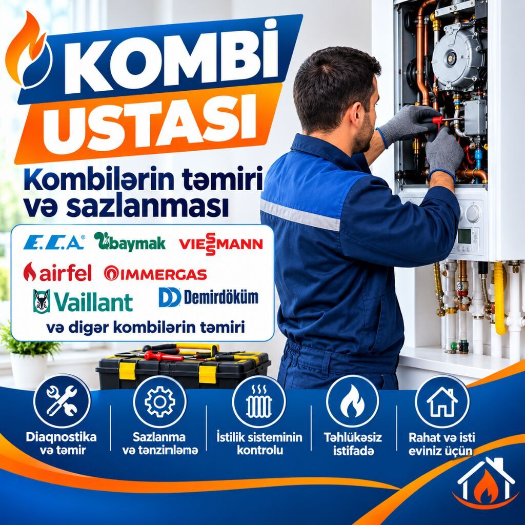 Kombilərin Təmiri Kombilərin təmiri və sazlanması Peşəkar və — Kombi, qazanca və su isitici təmiri, Bakı