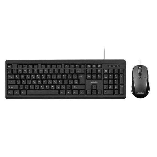 2E MK401 Black Wired Combo Keyboard and Mouse — Mallar, Bakı