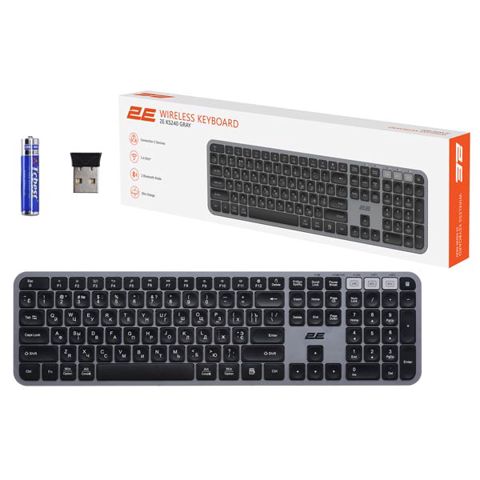 2E KS240 WL BT Gray Keyboard — Bakı