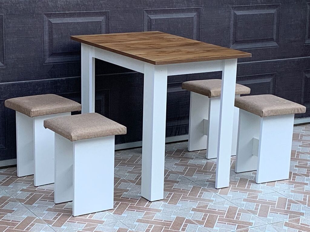 Mətbəx üçün, Yeni, Açılmayan, Kvadrat masa, 4 stul — Masalar və stullar, Bakı (7)