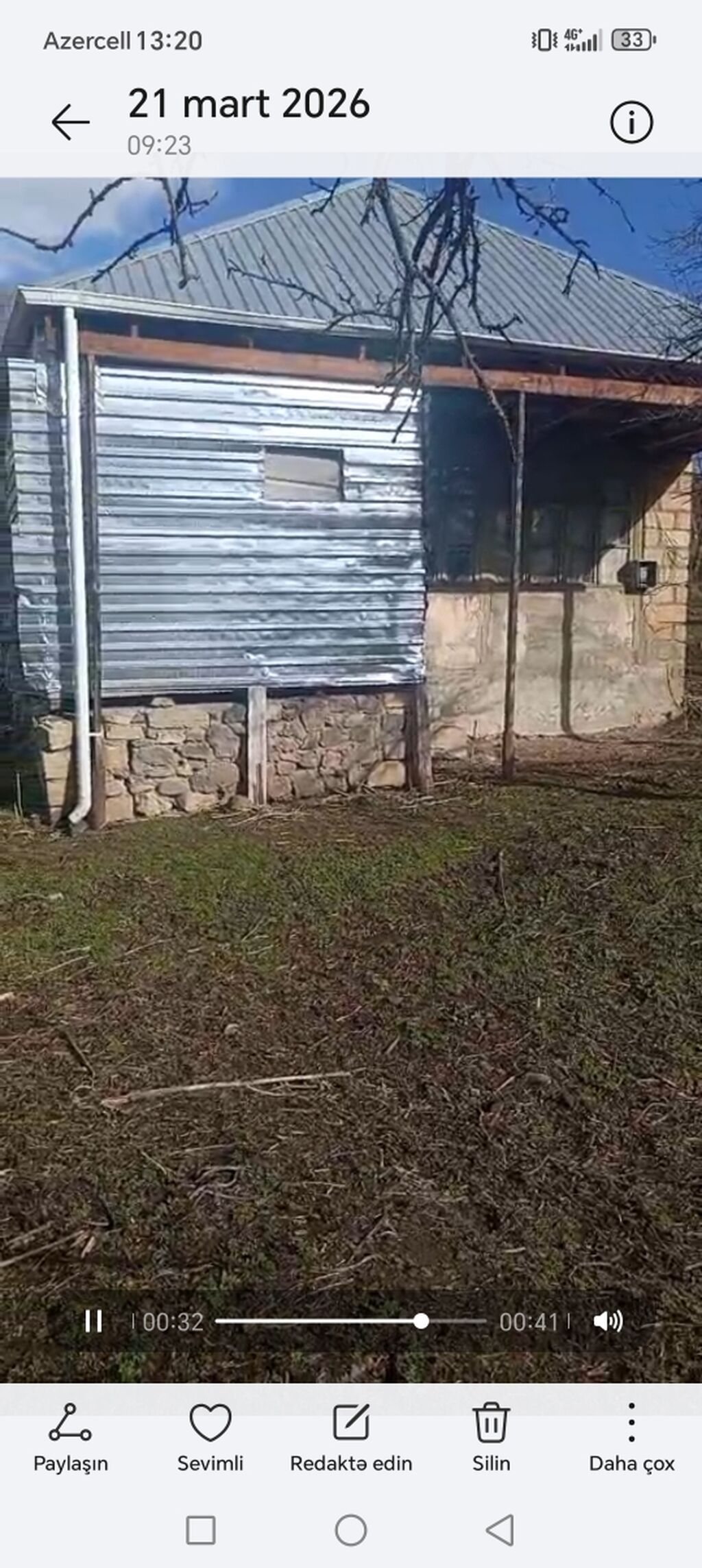 Dağ kəndində yerləşən həyətyanı torpaq sahəsi və köhnə tikili — Ev, villa, Digah (7)