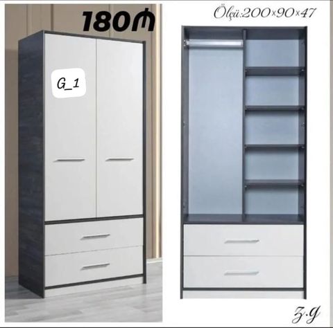 Giyim dolabı – G_1 modeli - Ölçü: 200 90 47 sm (hündürlük en — Sumqayıt