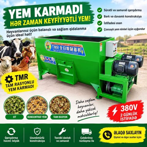 TMR Tam Rasyonlu Yem Karması Heyvanlarınız üçün balanslı və sağlam — Bakı