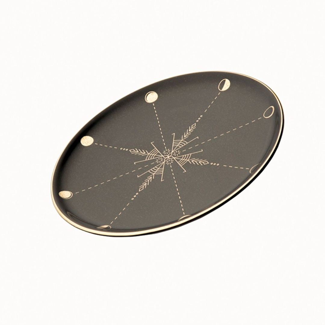 Boşqab Porland Night Magic Pattern4 farfor, qara/qızılı, 20 sm — Mallar, Bakı (3)