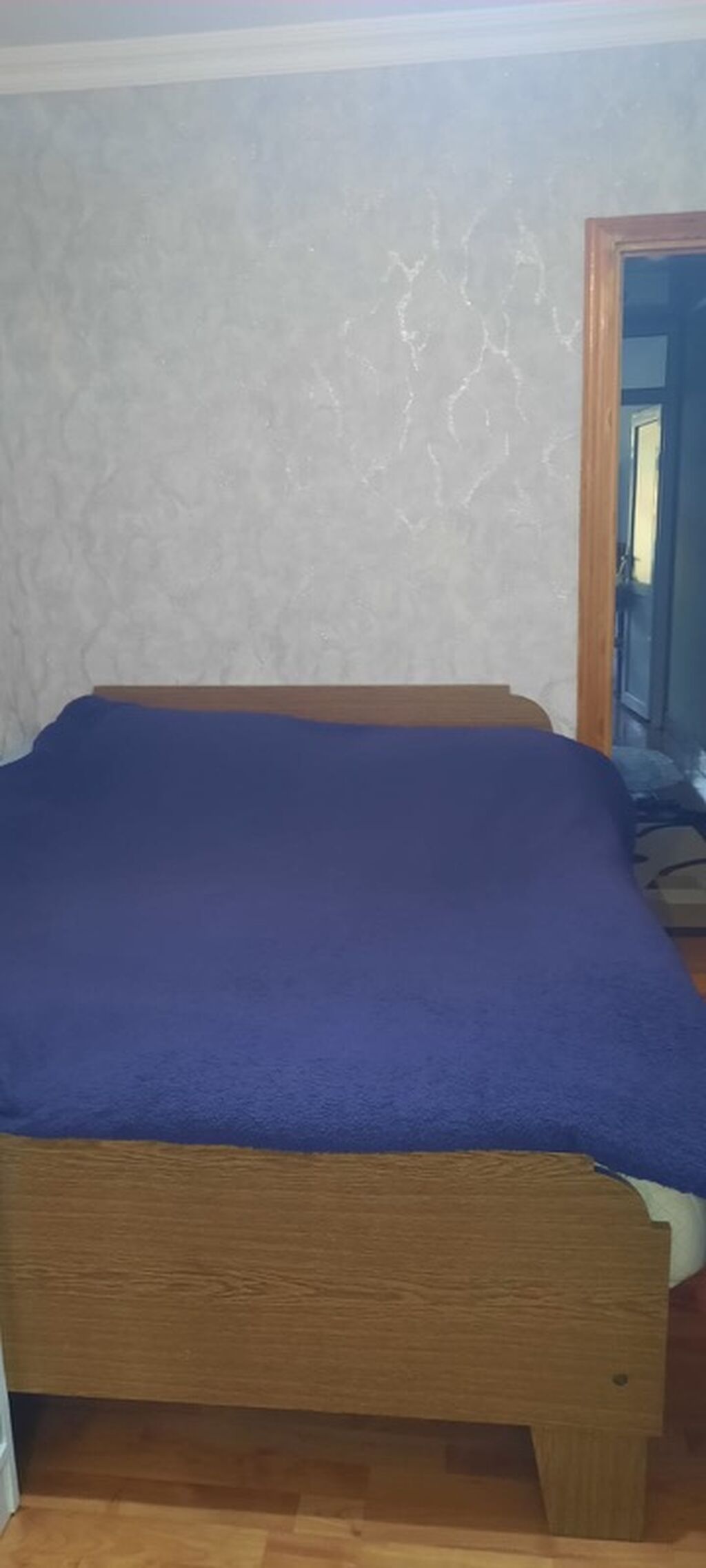 İki nəfərlik taxta çarpayı - Material: ağac (təbii ağac teksturası — Yataqlar, Bakı