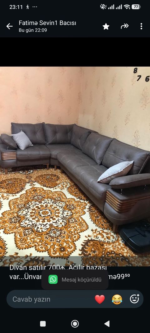 Divan satılır 700₼. Açılır bazası var. Ünvan Sumqayıt.7906.Fatimə99⁵⁰ — Bakı