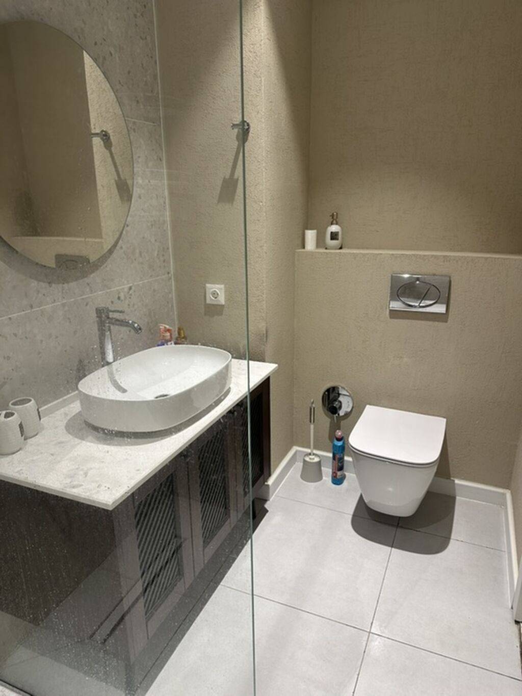 Hamam/tualet otağı üçün tam dəst - Divara quraşdırılan, düyməli gizli — Duş kabin və bölmələr, Digah (3)