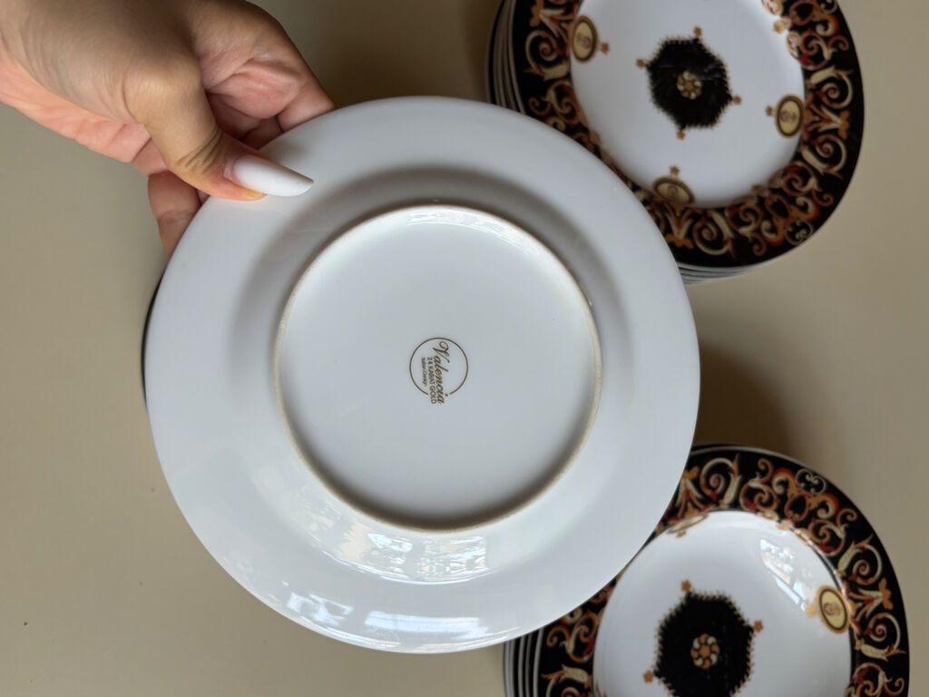 6 lı dəst Valencia 24 karat gold italian desing 6 dərin boşqab 6 aş — Qablar və mətbəx əşyaları, Bakı (3)