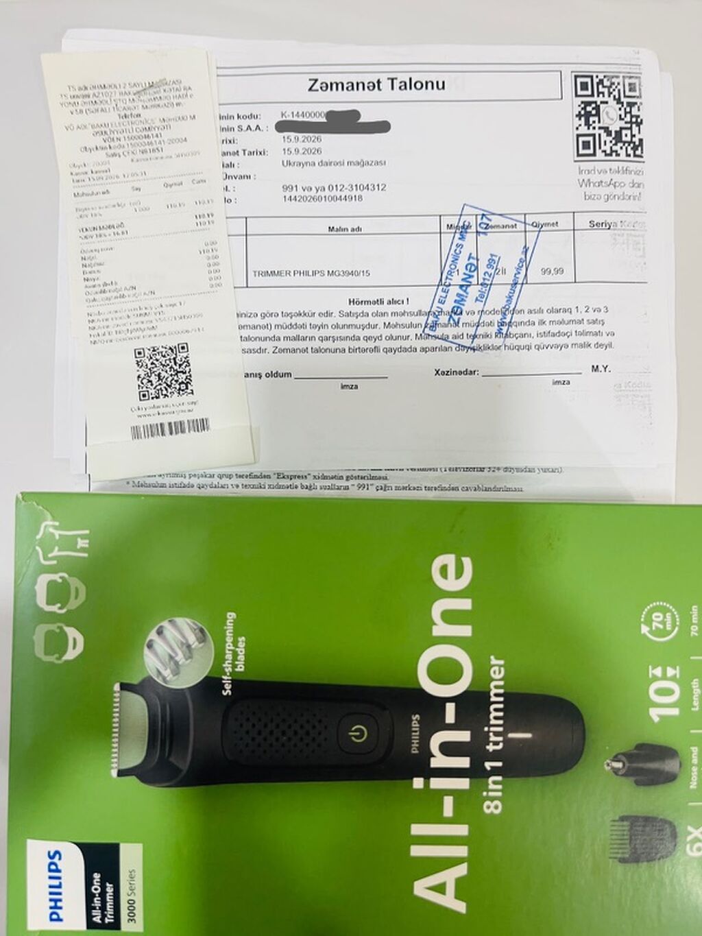 Phılıps All-in-One 8-in-1 Trimmer – Series 3000 (Model: MG3940/15) — Saç kəsmə maşınları, Bakı (4)