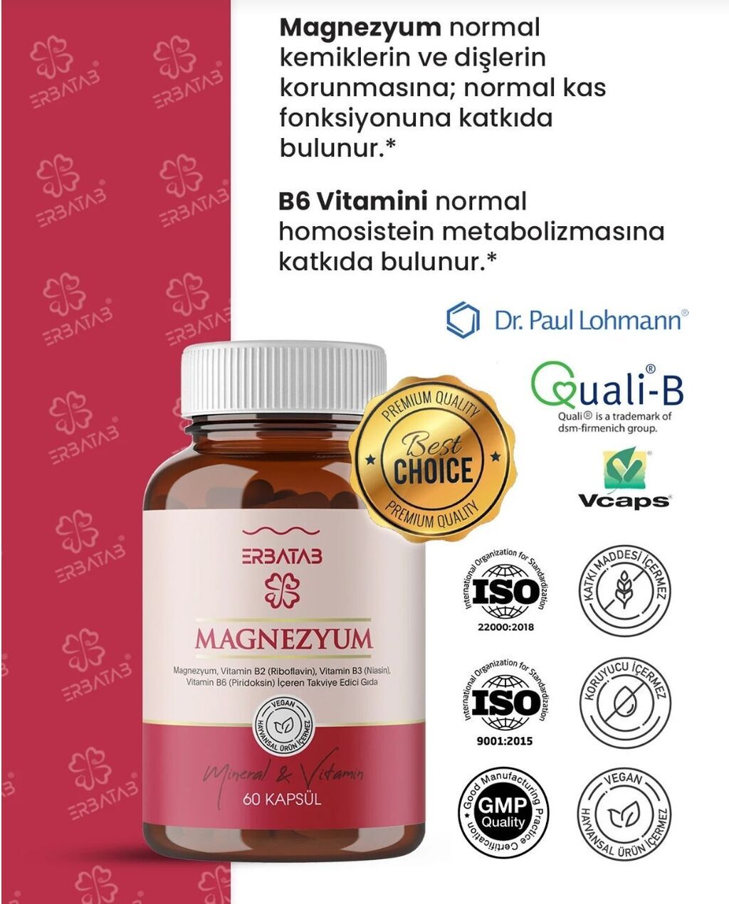 Erbatab Magnezyum Kompleks – 60 kapsul Başlıq: Erbatab Magnezyum 3-lü — Vitaminlər və qida əlavələri, Bakı (5)