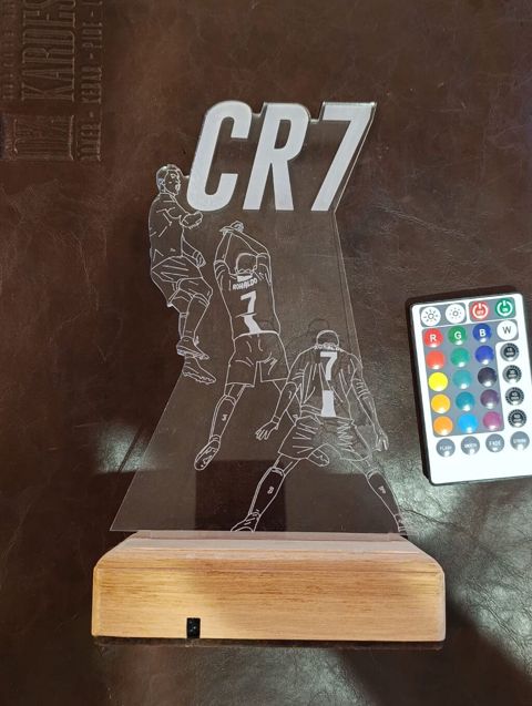 Məhsul: LED akril dekor işıq – “CR7” temalı - Dizayn: Şəffaf akril — Bakı