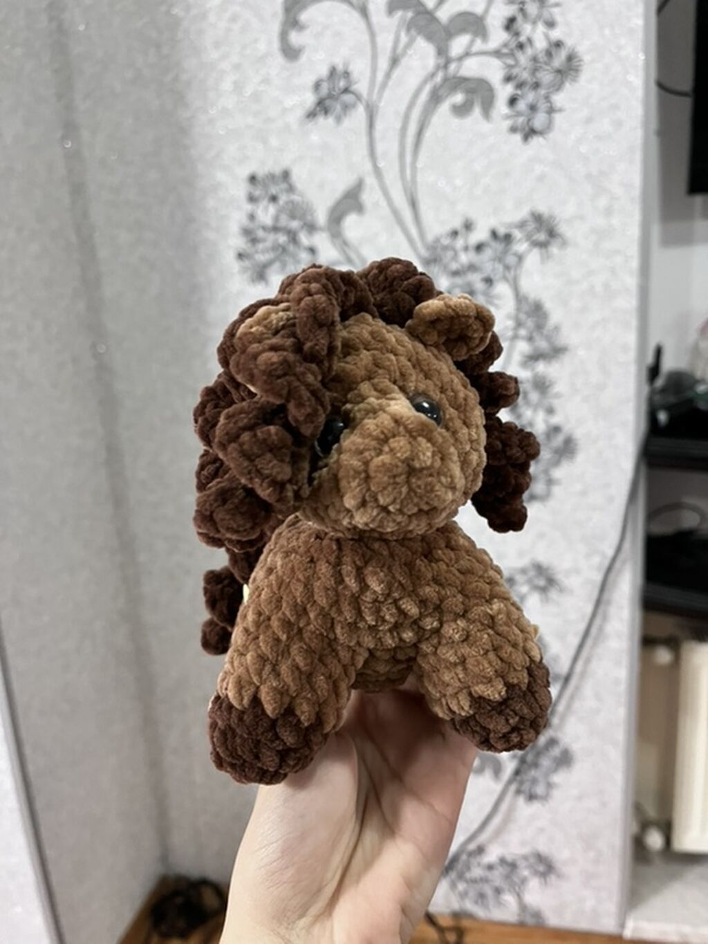 Toxunma at oyuncağı - Material: məxməri/plüş effektli yumşaq iplik — Yumşaq oyuncaqlar, Digah (4)