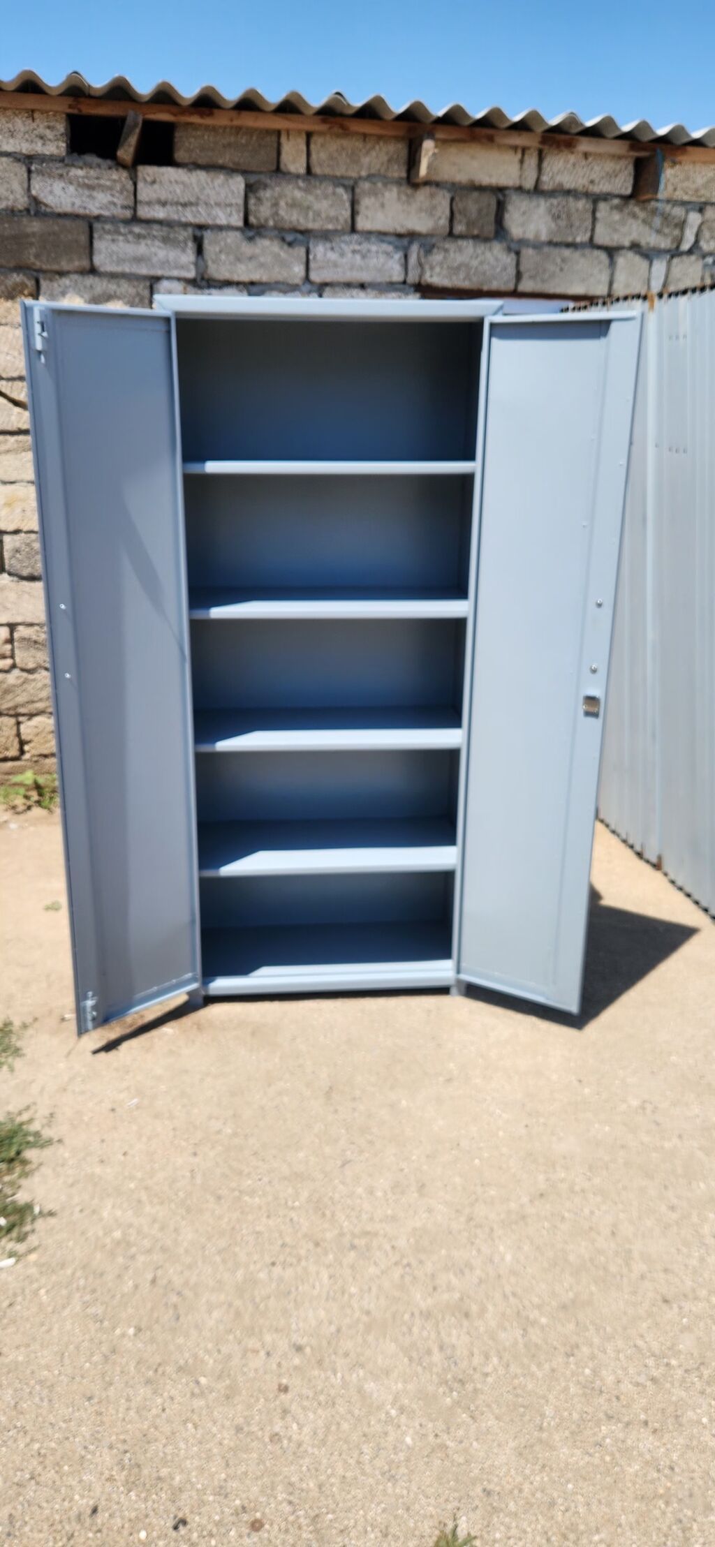 Metall şkaf – 2 qapılı, açarlı - Material: polad (toz boya ilə — Ofis mebeli, Digah (10)
