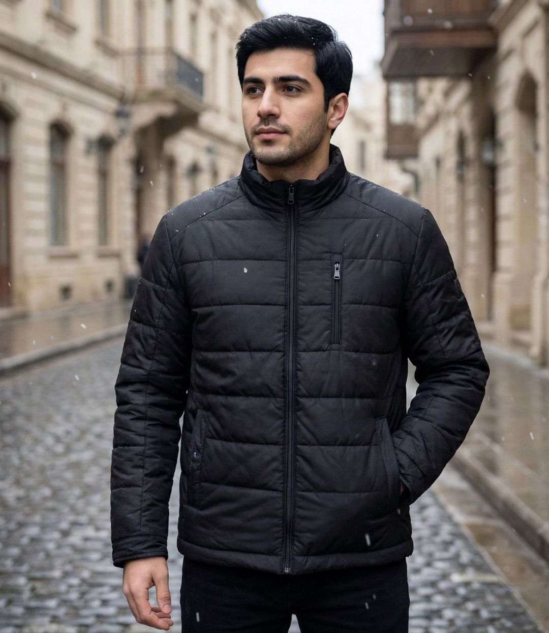 Kişilər üçün gödəkçə Fkend_14, qara, pambıq/poliester, ölçü 58 — Mallar, Bakı