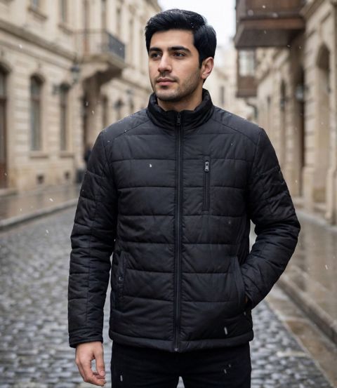 Kişilər üçün gödəkçə Fkend_14, qara, pambıq/poliester, ölçü 58 — Bakı