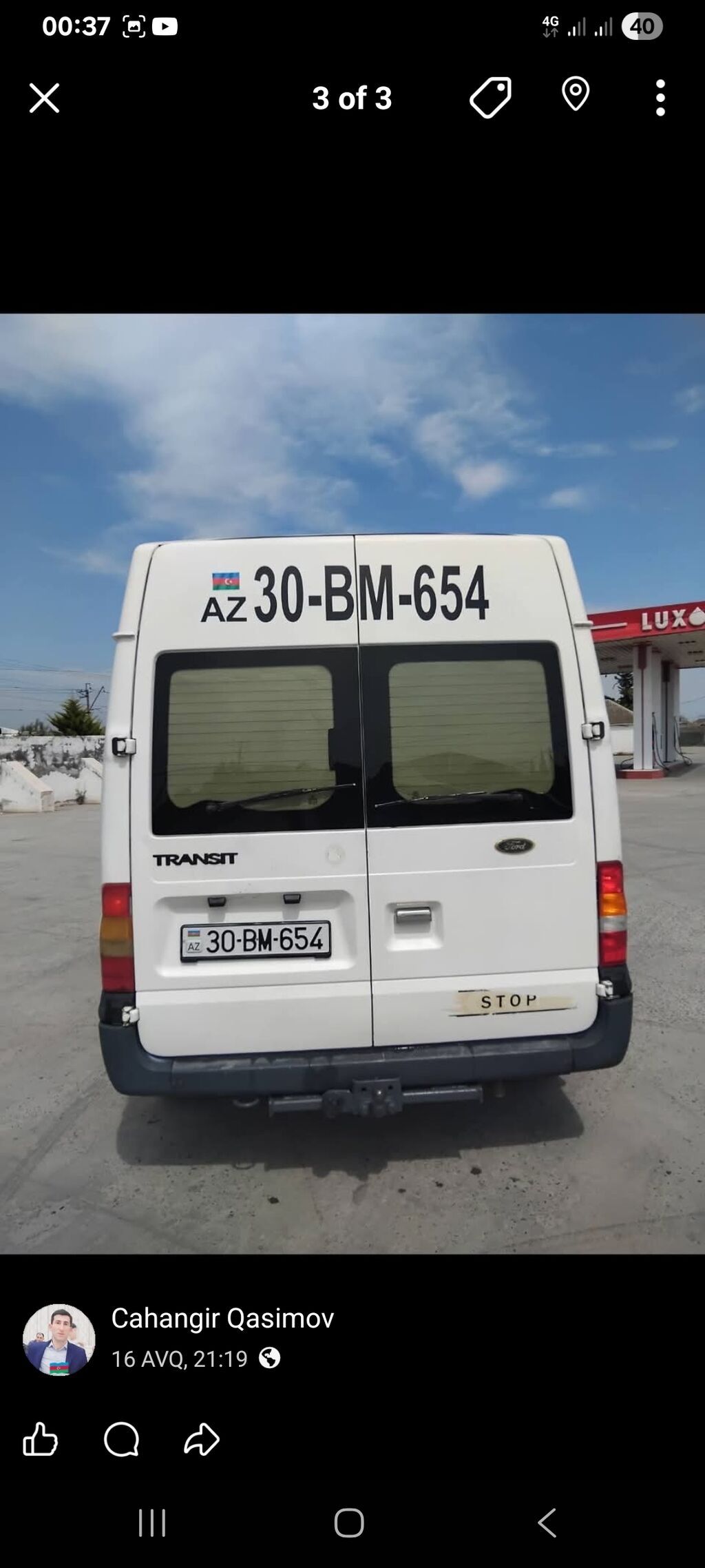 Ford Transit: 2.4 l 2001 il 431000 km Van body type 30-BM-654 — Avtomobillər, Qobustan (3)