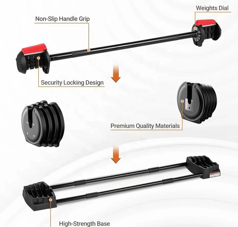 Tənzimlənən ştanq "Adjustable Weight Barbell 40 Kq" — İdman, hobi, istirahət, Bakı (10)